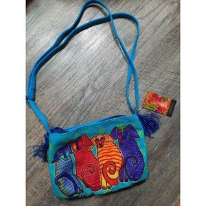 Small Laurel Burch Pups Dog Crossbody Bag Purse Handbag